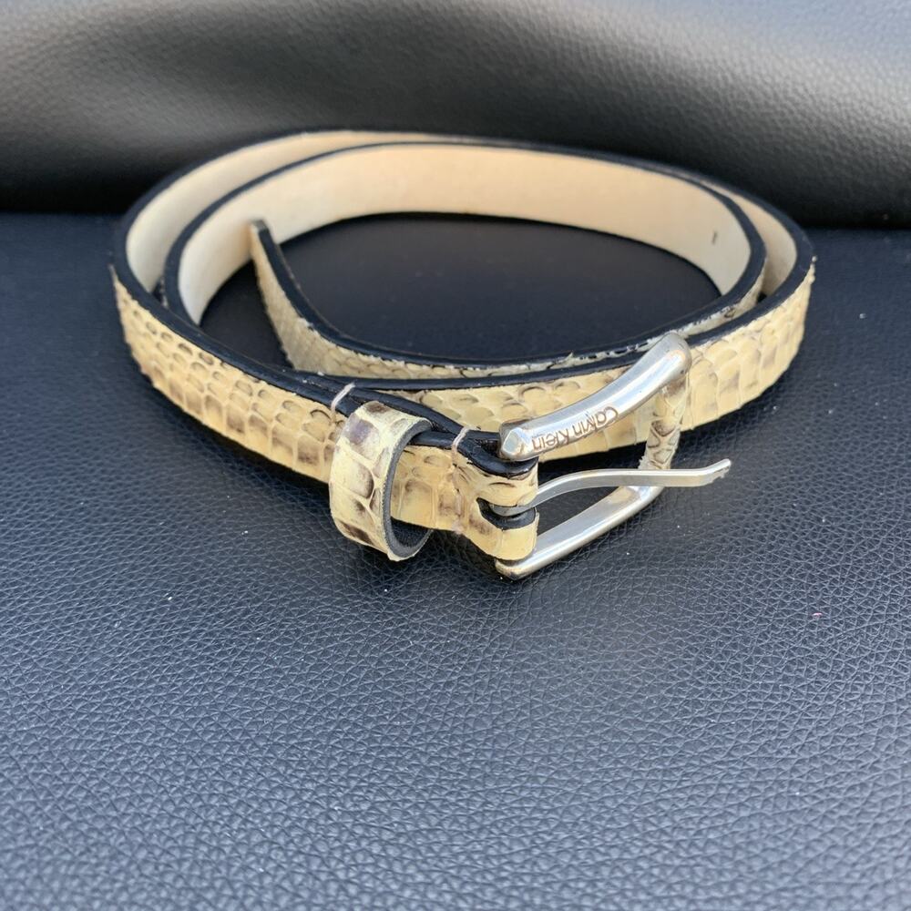 Calvin Klein Genuine Snake Leather Belt Sz Small Womens